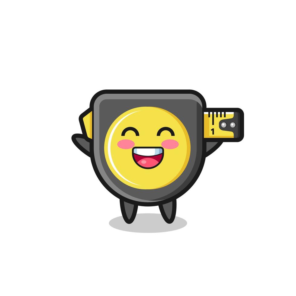 happy baby tape measure cartoon character vector