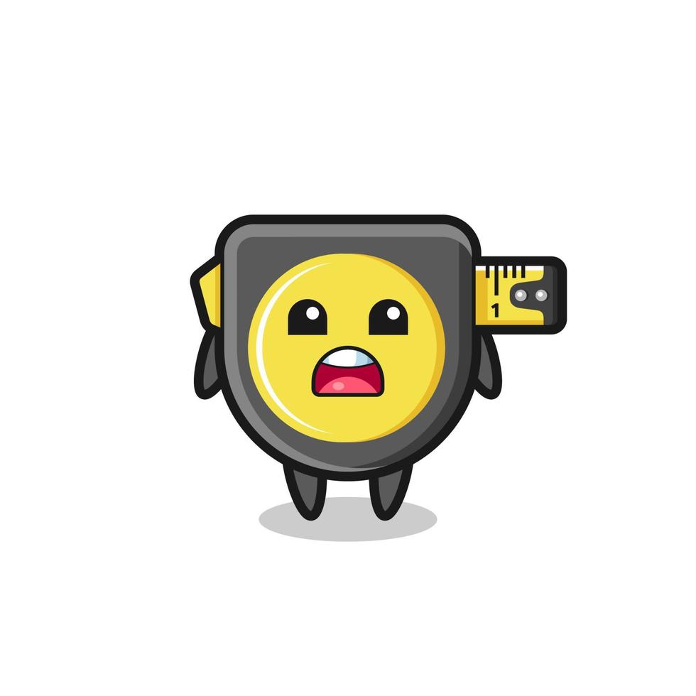 tape measure illustration with apologizing expression, saying I am sorry vector