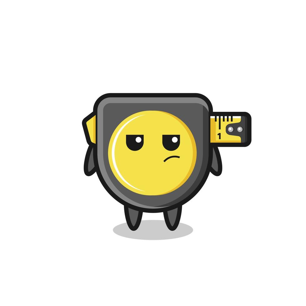 cute tape measure character with suspicious expression vector