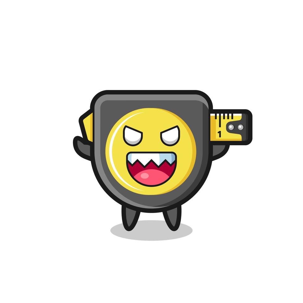 illustration of evil tape measure mascot character vector