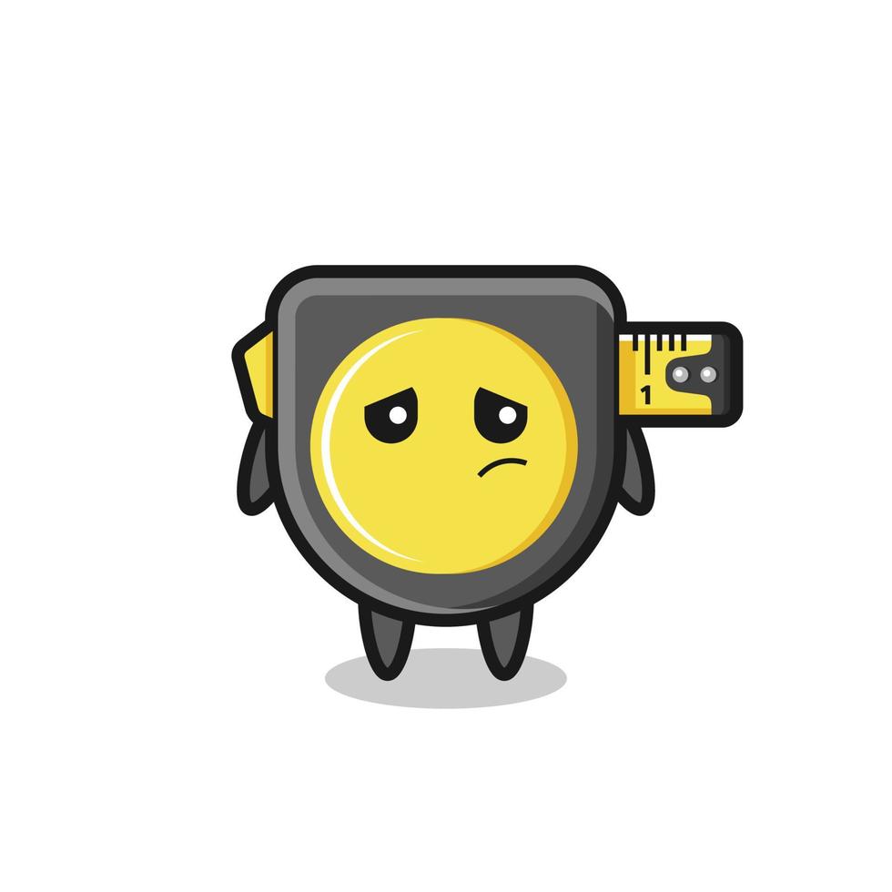 the lazy gesture of tape measure cartoon character vector