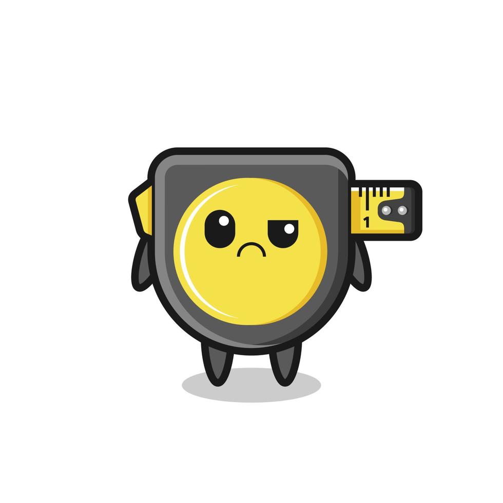 the mascot of the tape measure with sceptical face vector
