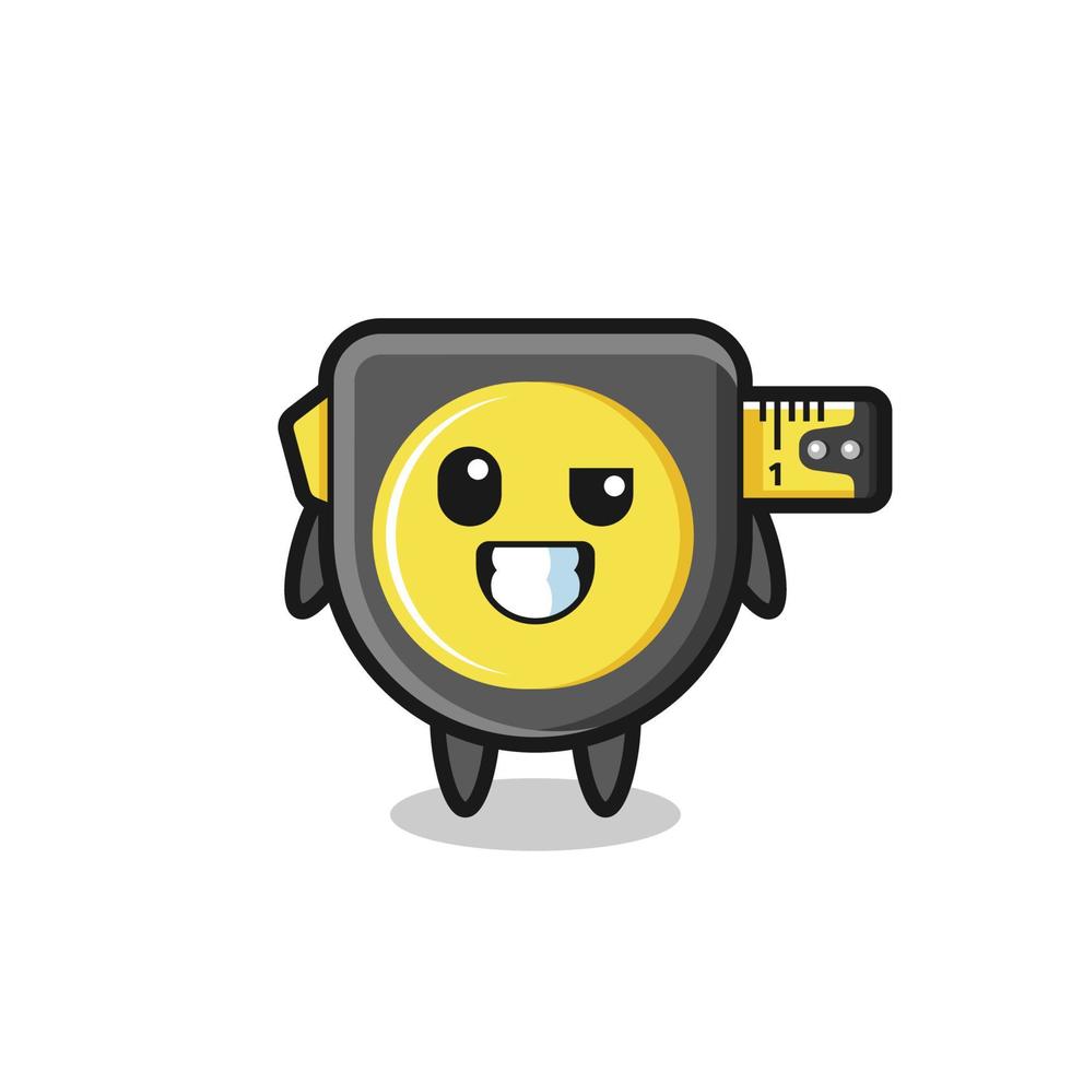 cute tape measure mascot with an optimistic face vector