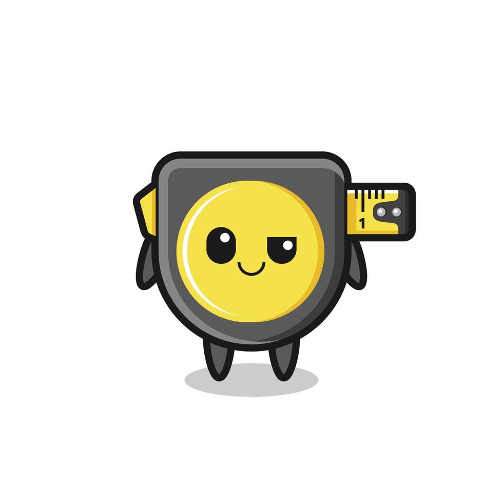 tape measure cartoon with an arrogant expression vector