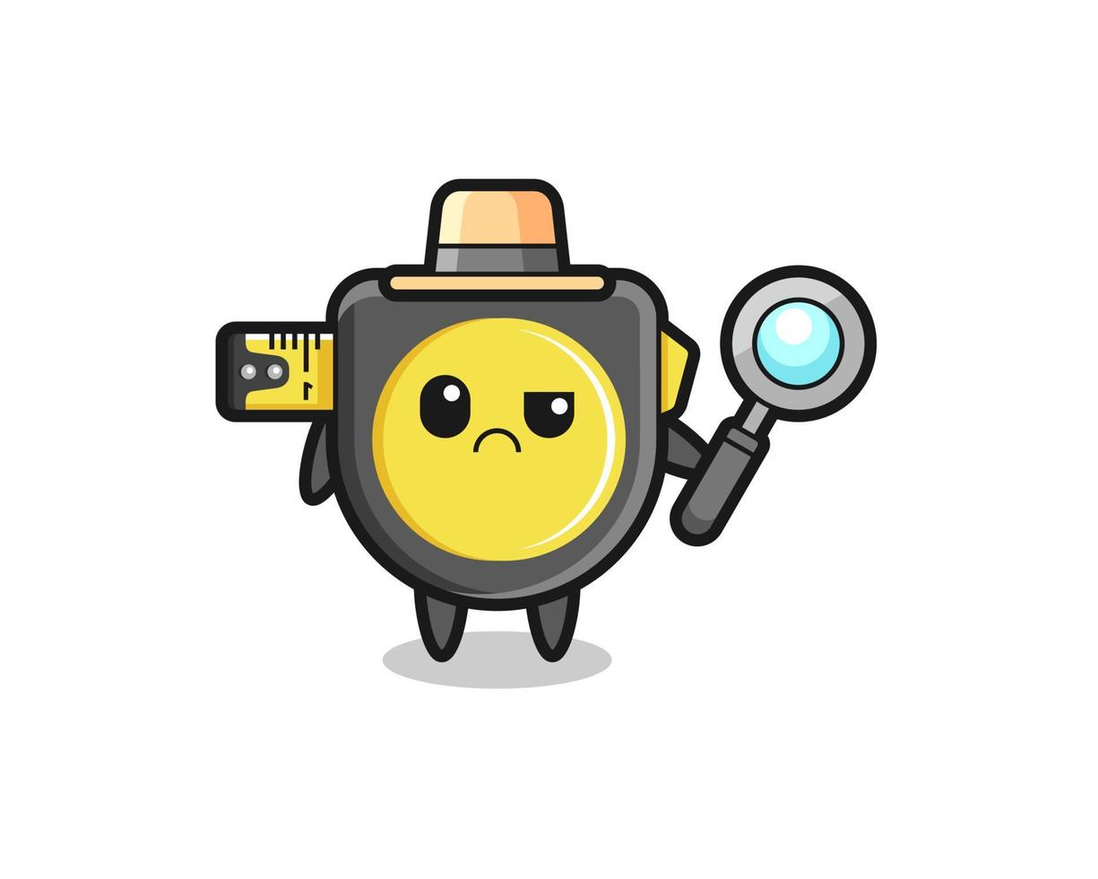 the mascot of cute tape measure as a detective vector