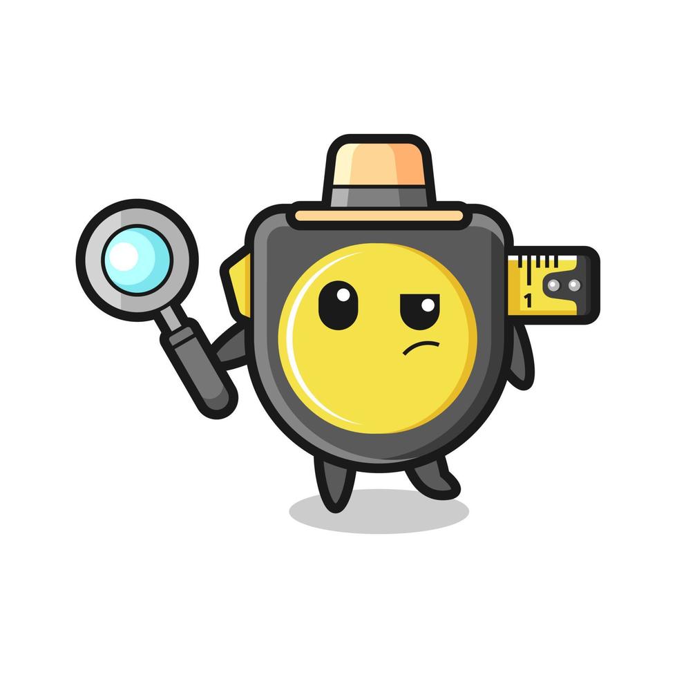 tape measure detective character is analyzing a case vector