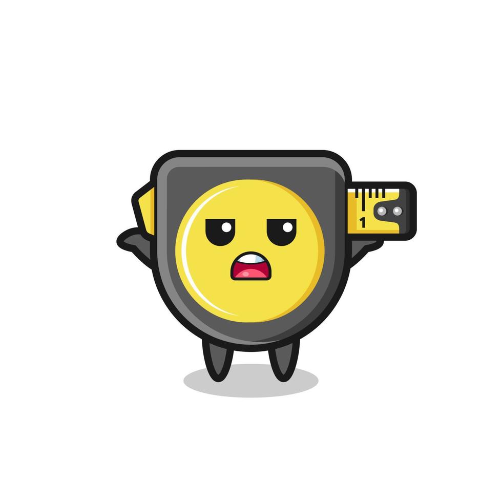 tape measure mascot character saying I do not know vector