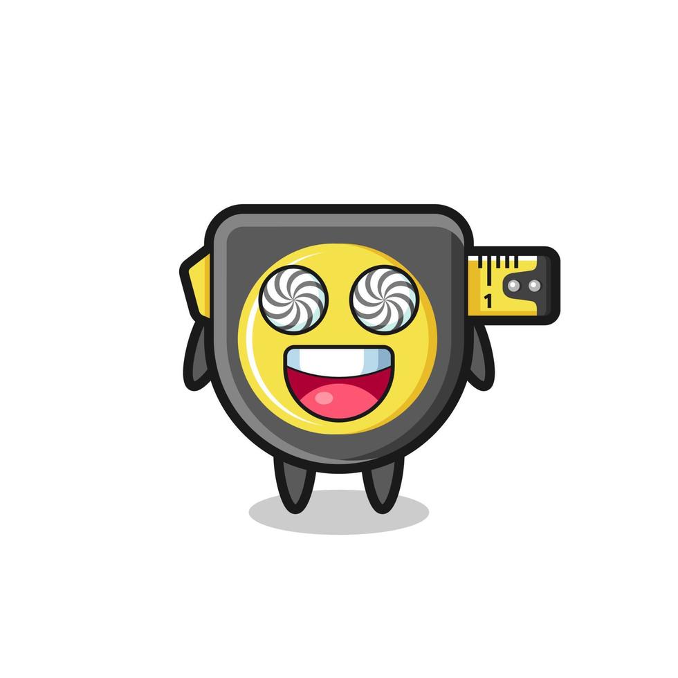 cute tape measure character with hypnotized eyes vector