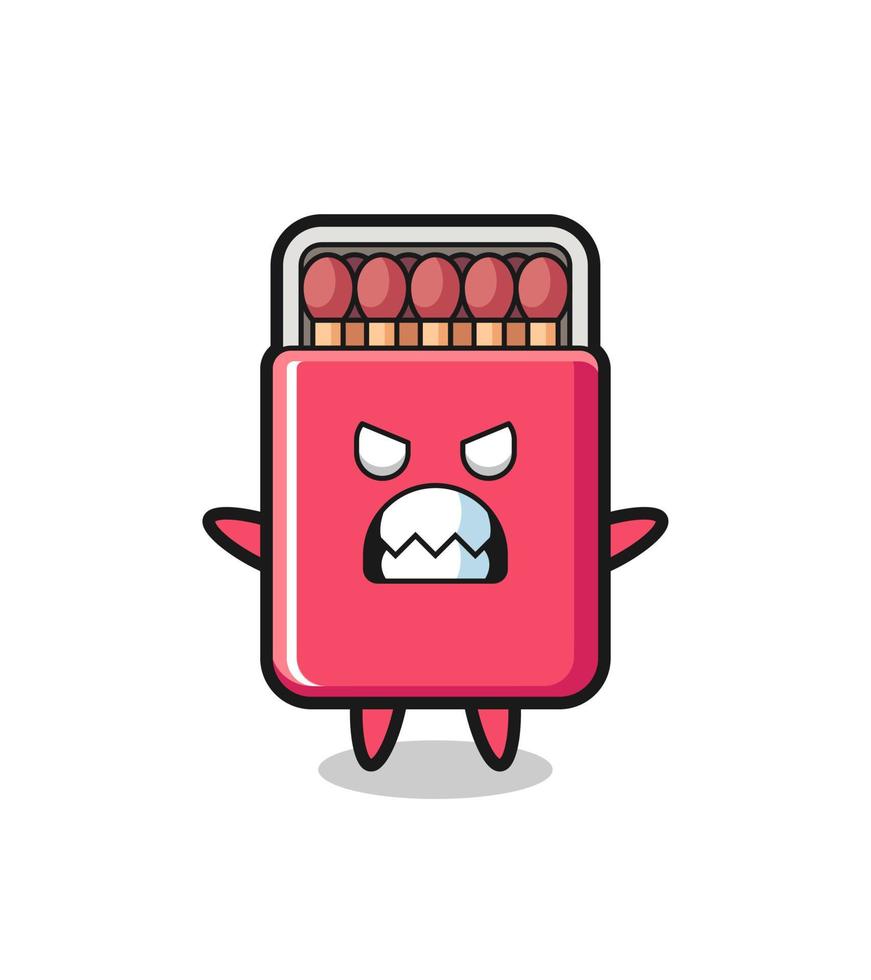 wrathful expression of the matches box mascot character vector