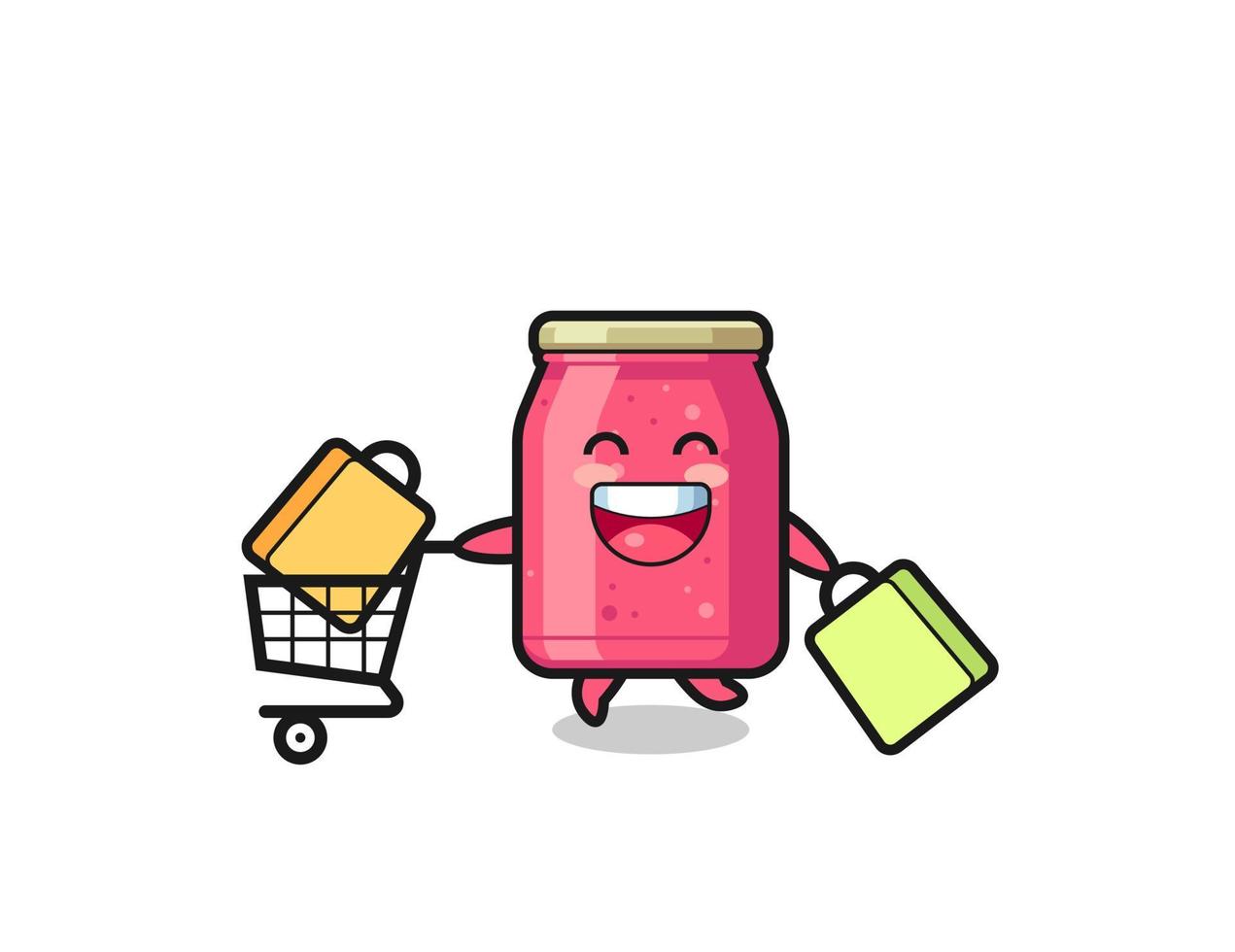 black Friday illustration with cute strawberry jam mascot vector