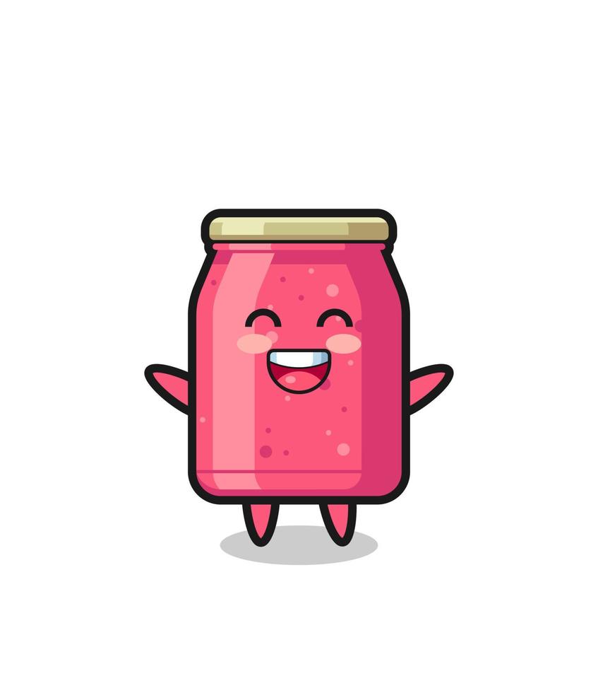 happy baby strawberry jam cartoon character vector