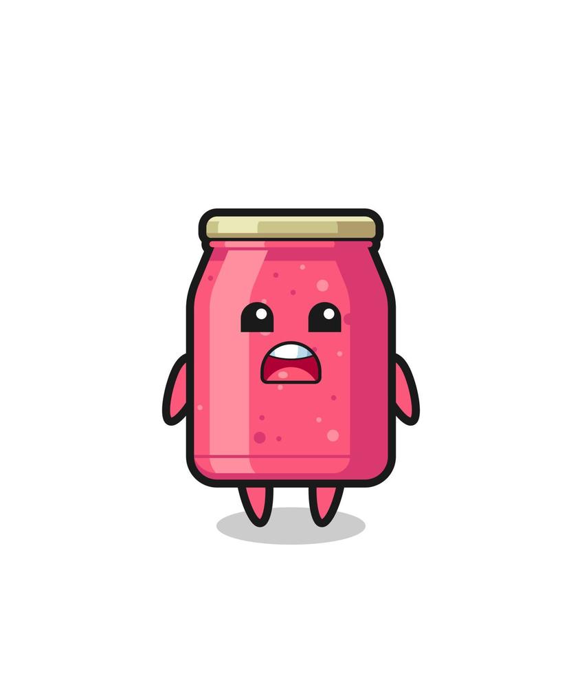 strawberry jam illustration with apologizing expression, saying I am sorry vector