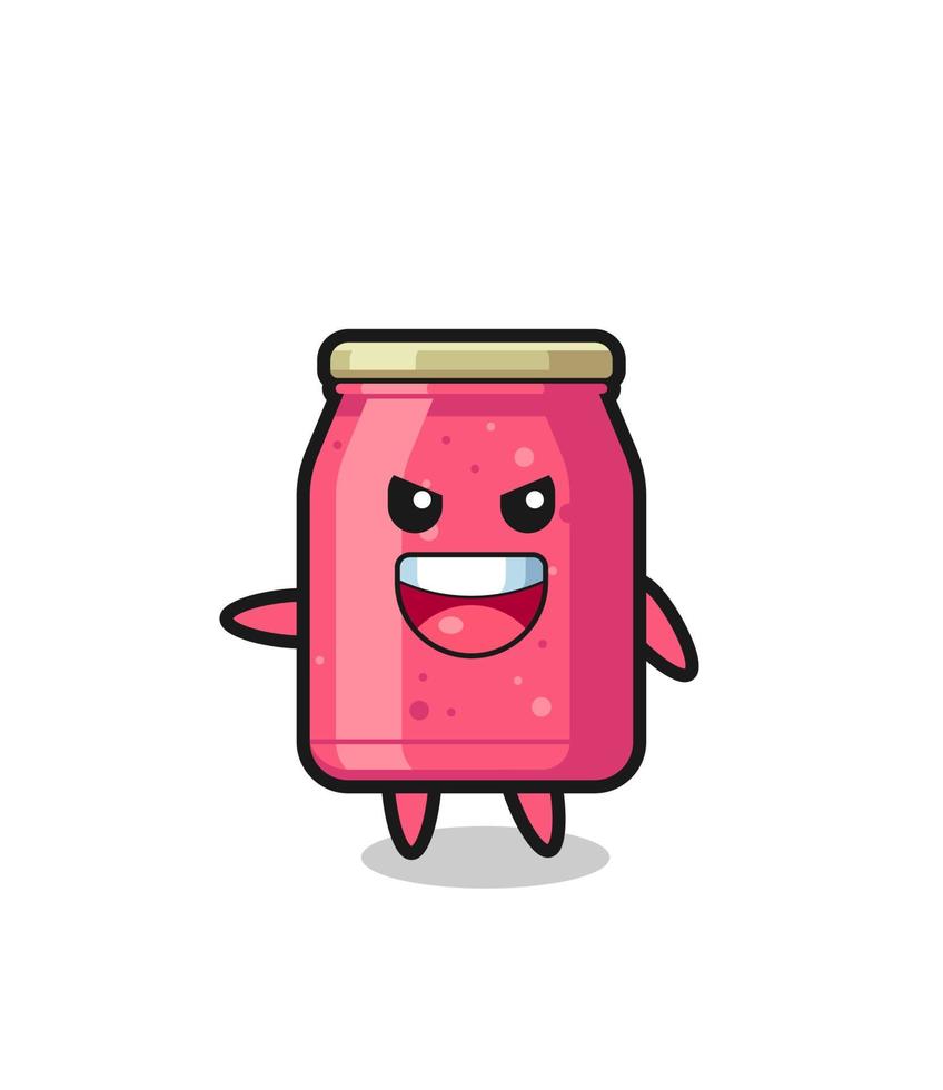 strawberry jam cartoon with very excited pose vector