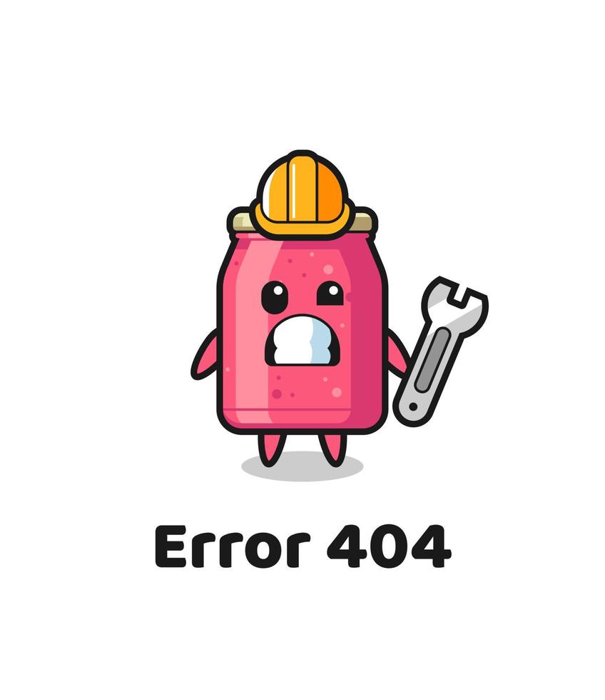 error 404 with the cute strawberry jam mascot vector