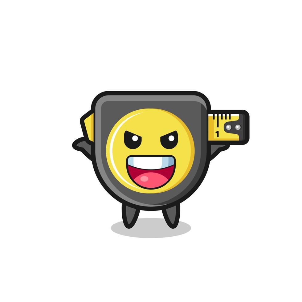 the illustration of cute tape measure doing scare gesture vector