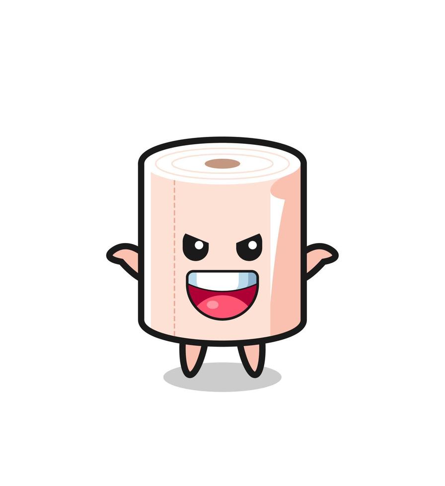 the illustration of cute tissue roll doing scare gesture vector