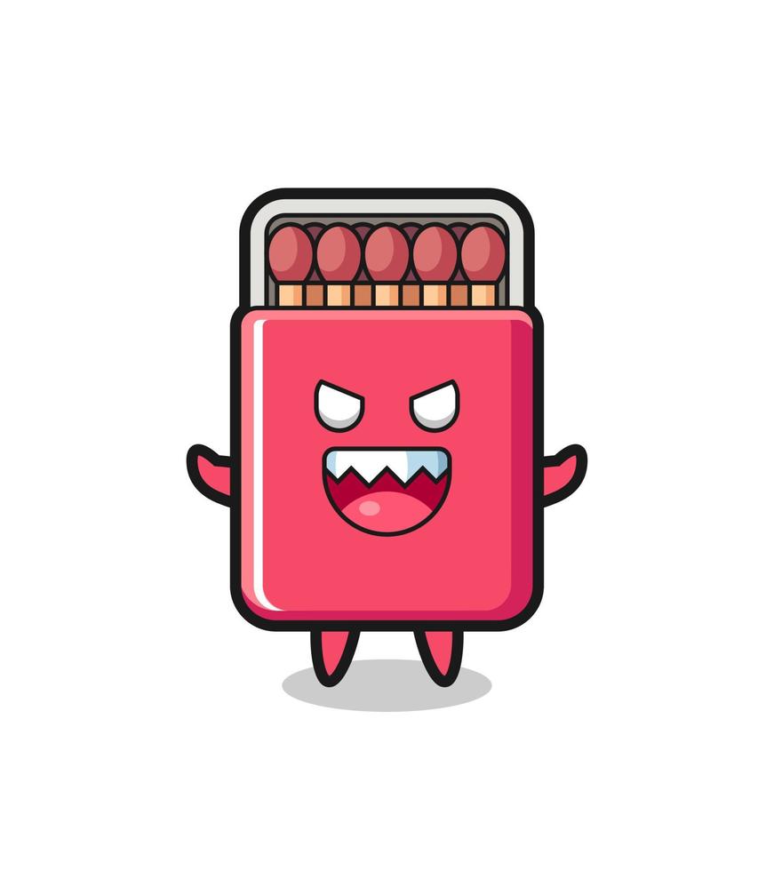 illustration of evil matches box mascot character vector