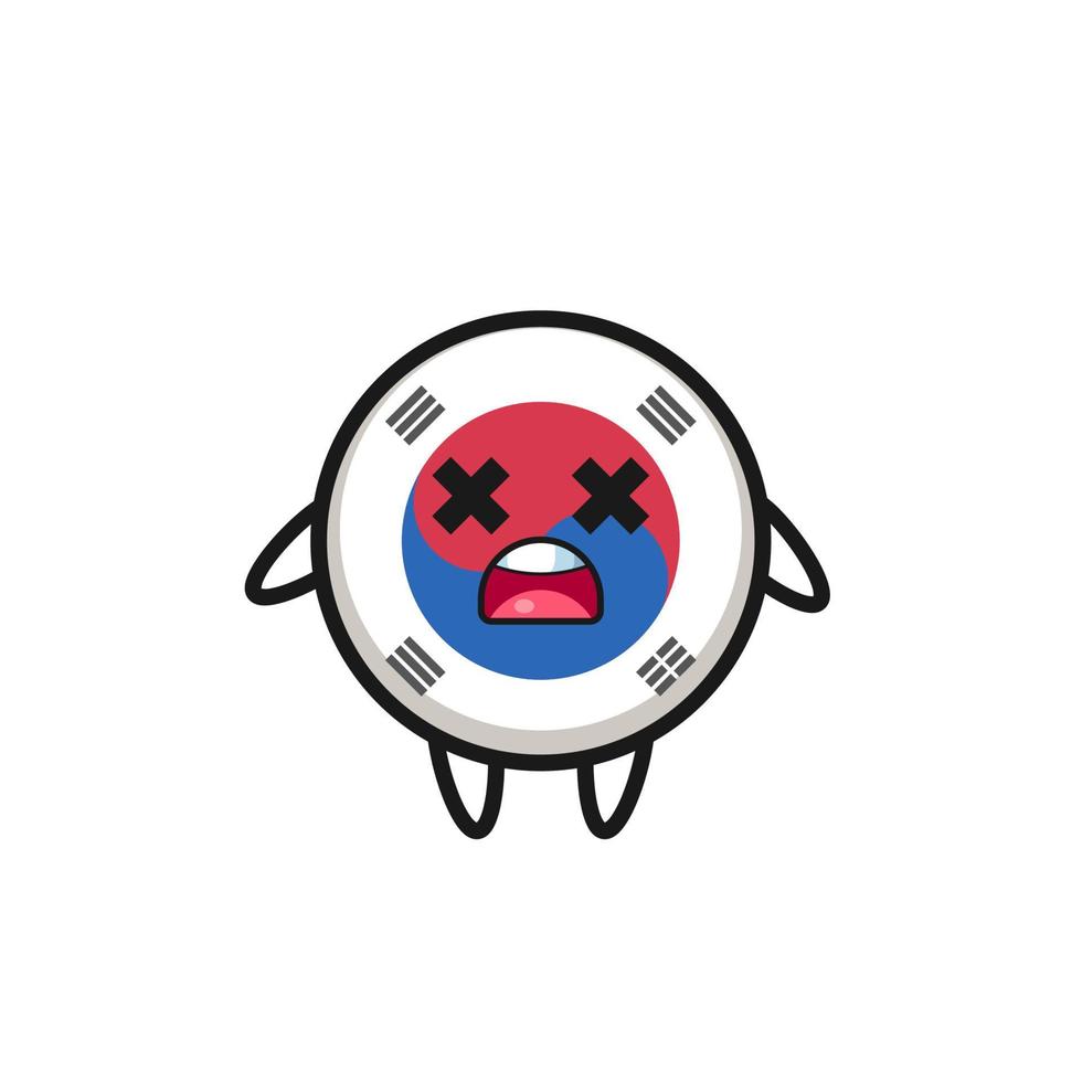 the dead south korea flag mascot character vector