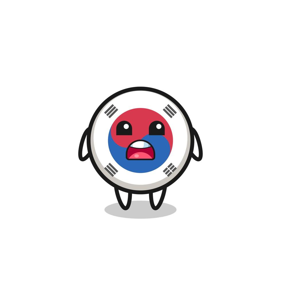 south korea flag illustration with apologizing expression, saying I am sorry vector