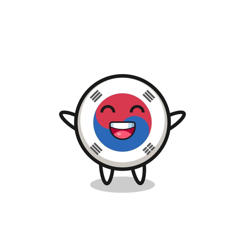 happy baby south korea flag cartoon character vector