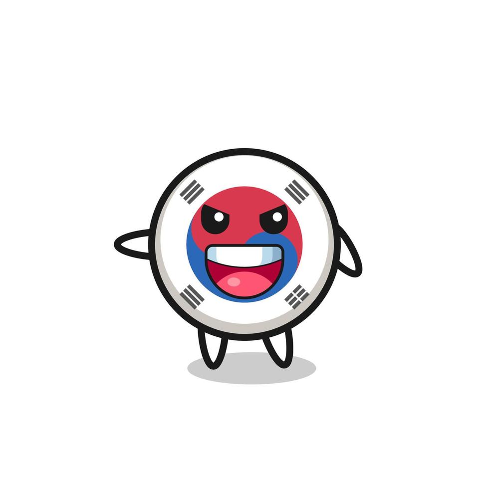 south korea flag cartoon with very excited pose vector