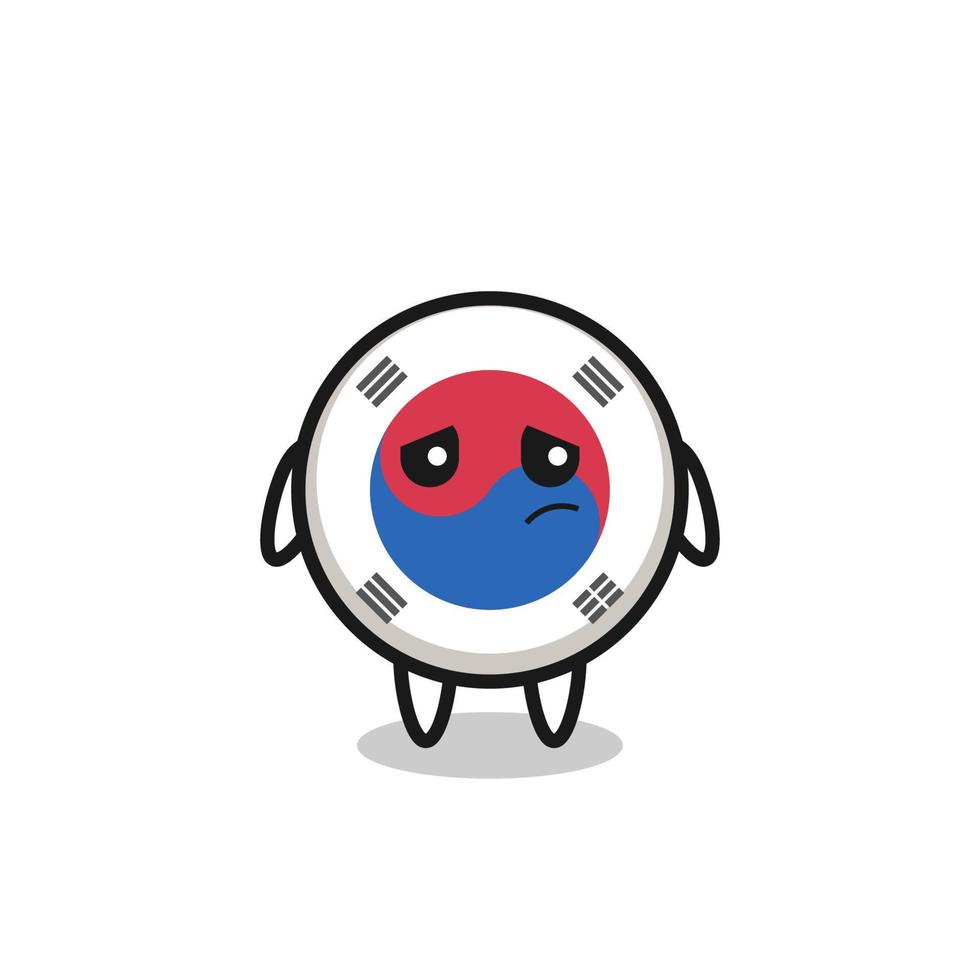 the lazy gesture of south korea flag cartoon character vector