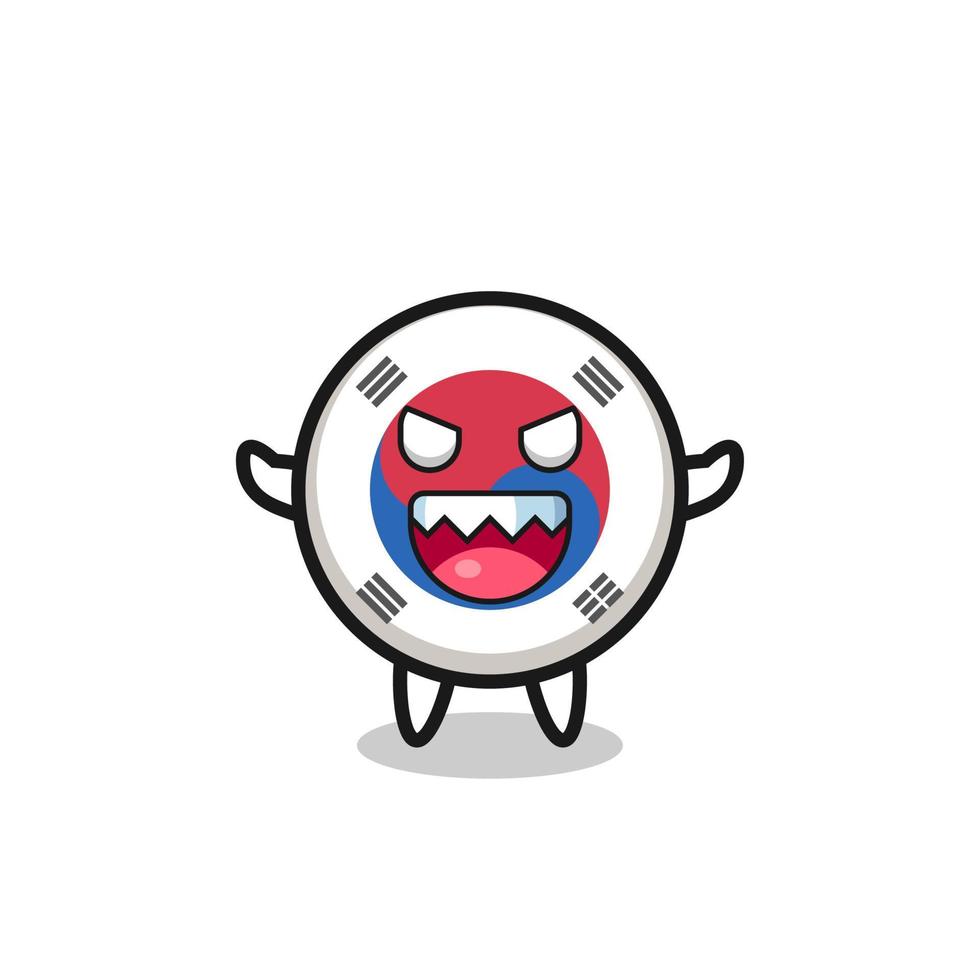 illustration of evil south korea flag mascot character vector