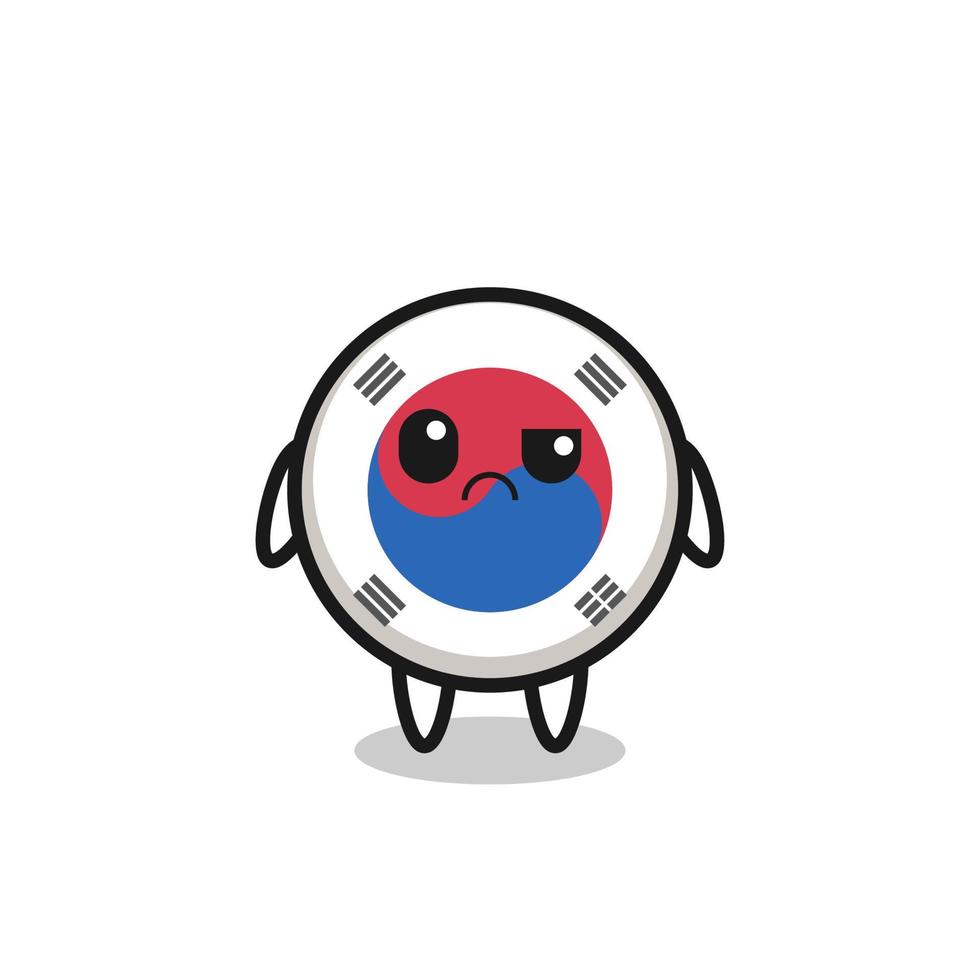 the mascot of the south korea flag with sceptical face vector
