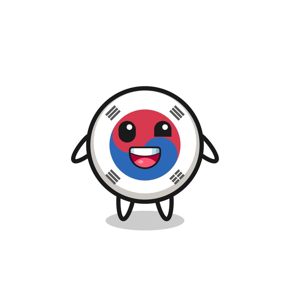 illustration of an south korea flag character with awkward poses vector