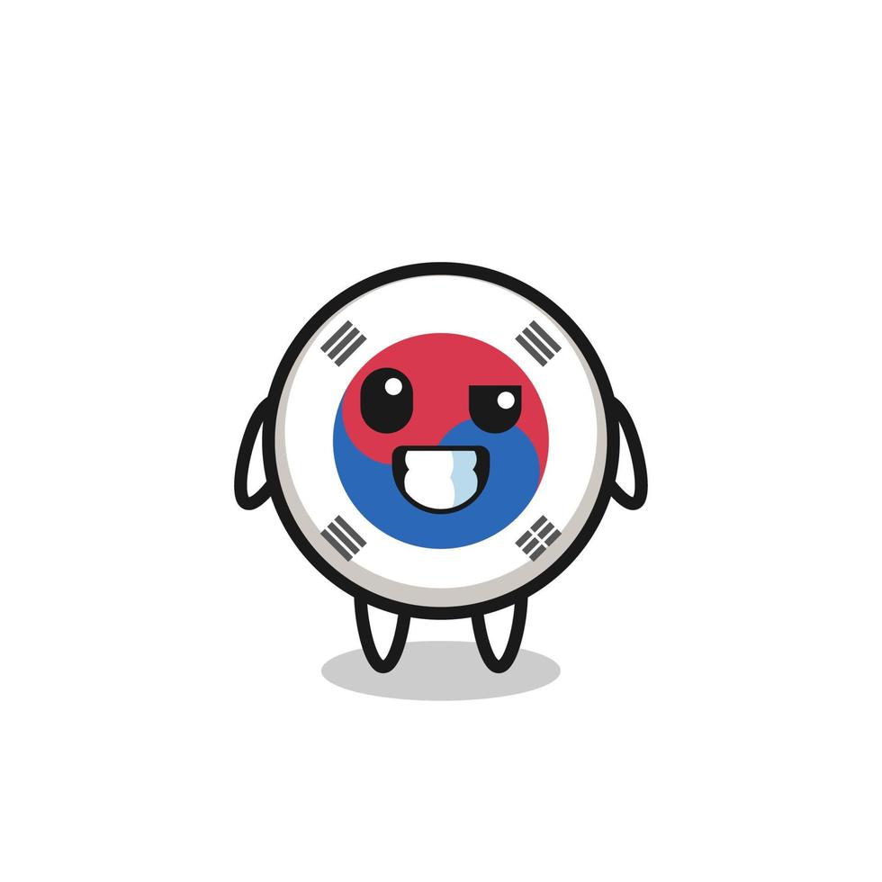 cute south korea flag mascot with an optimistic face vector