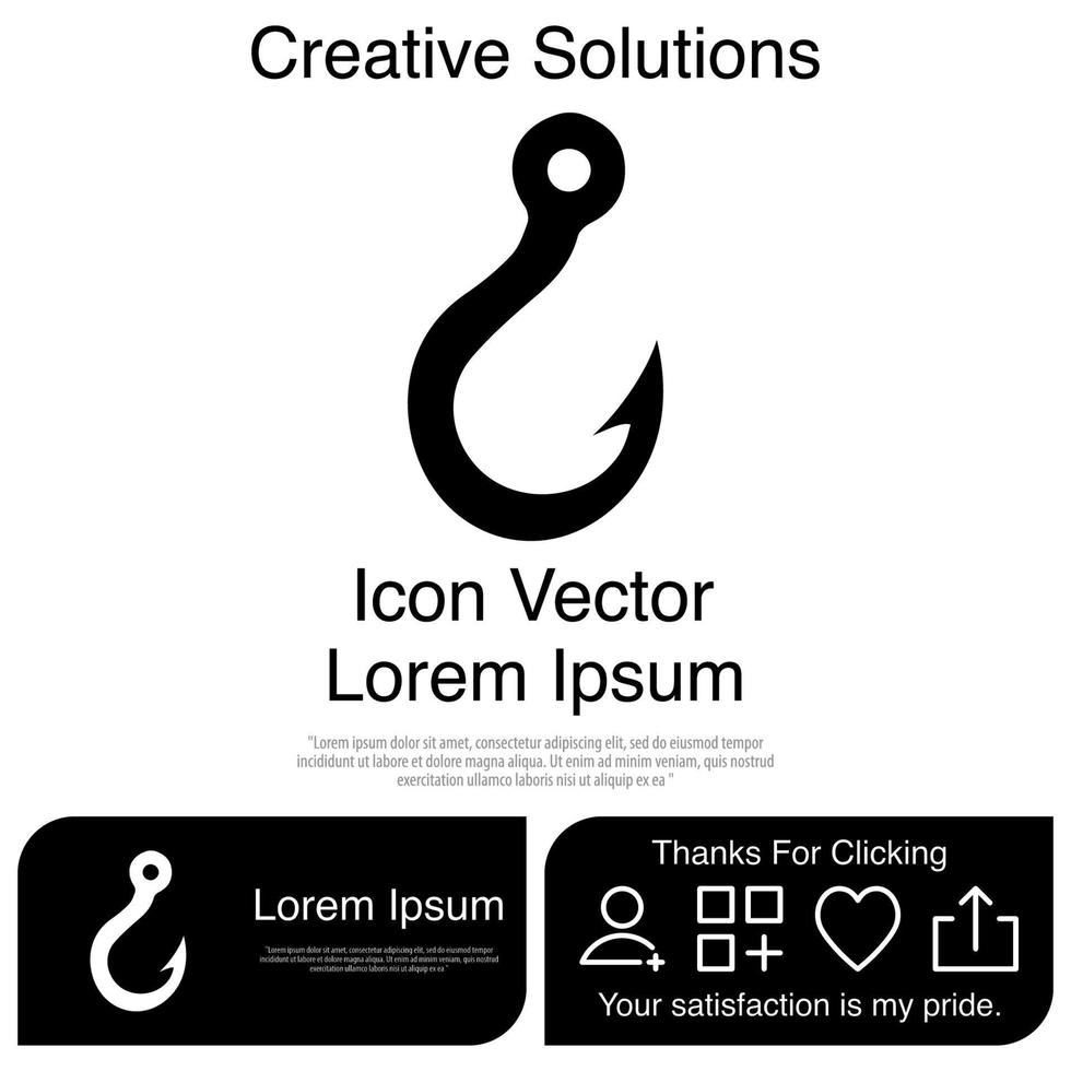 Fishing Hook Icon Vector EPS 10