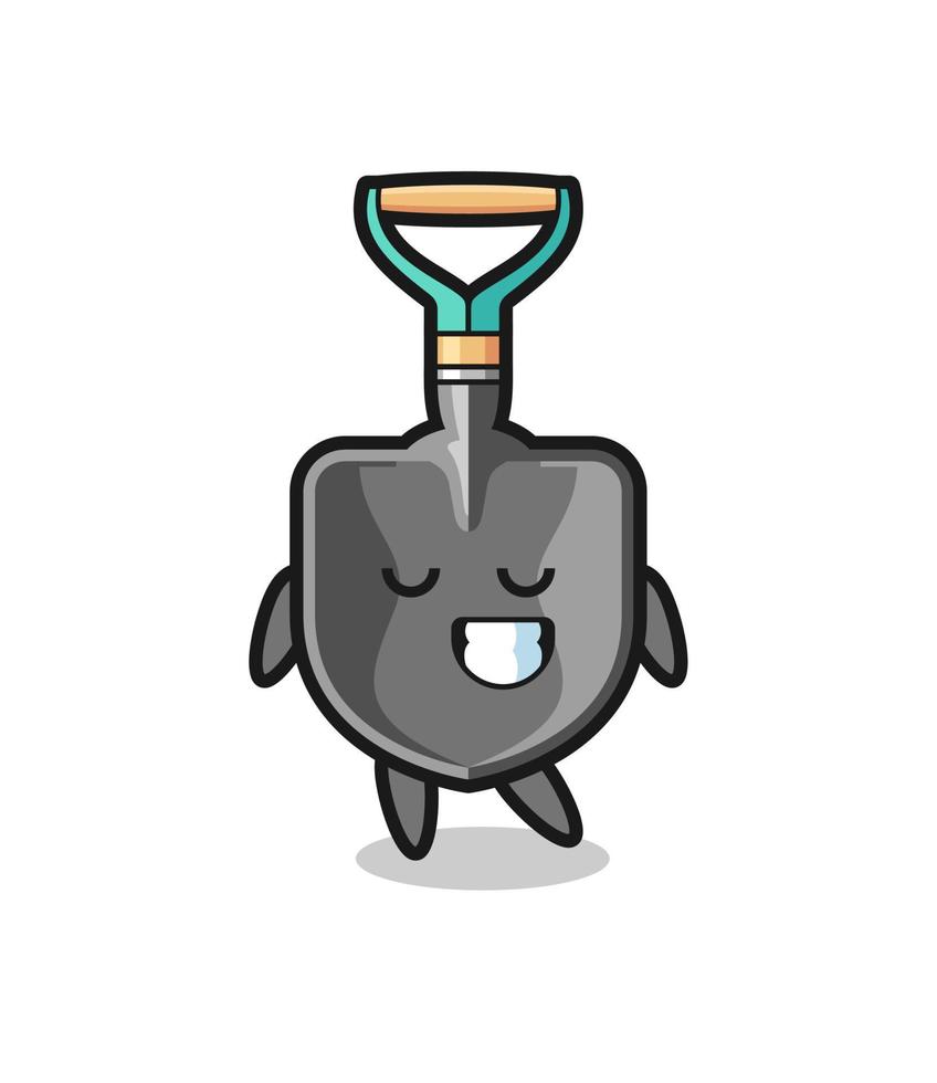 shovel cartoon illustration with a shy expression vector