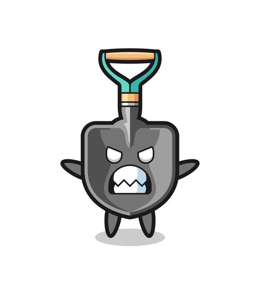 wrathful expression of the shovel mascot character vector