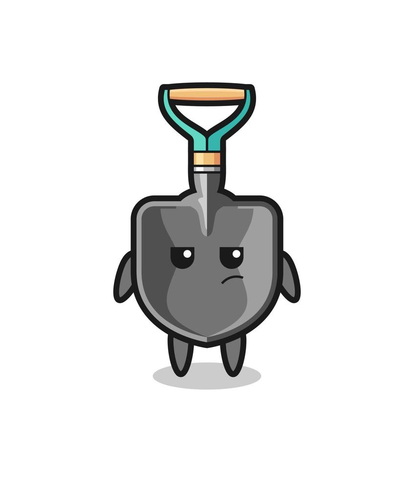 cute shovel character with suspicious expression vector