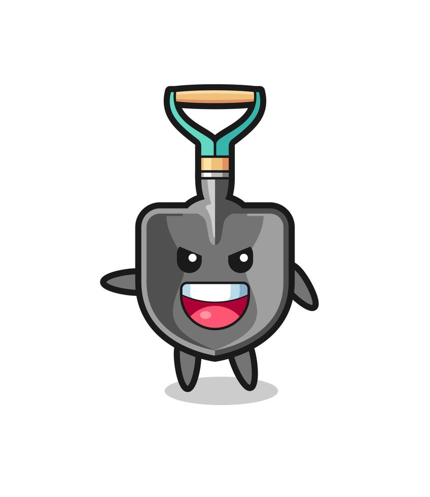 shovel cartoon with very excited pose vector