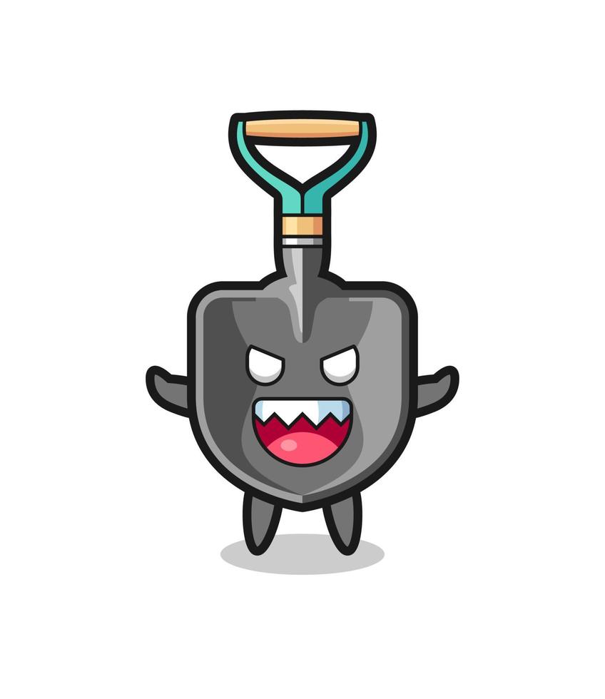 illustration of evil shovel mascot character vector
