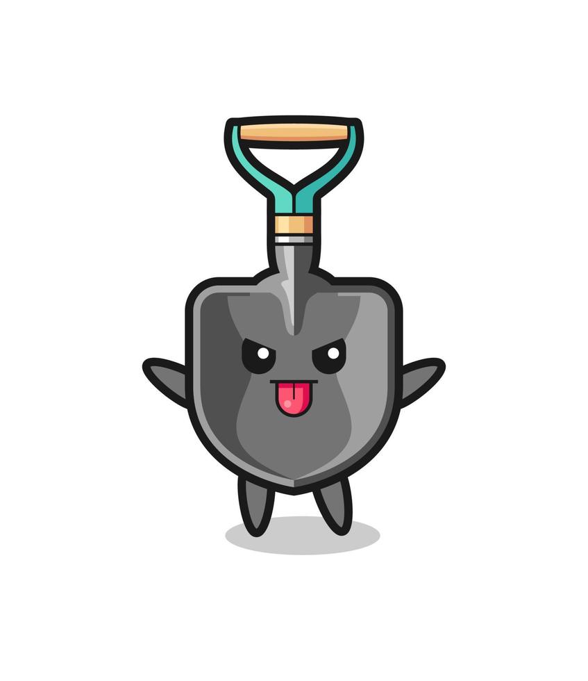 naughty shovel character in mocking pose vector