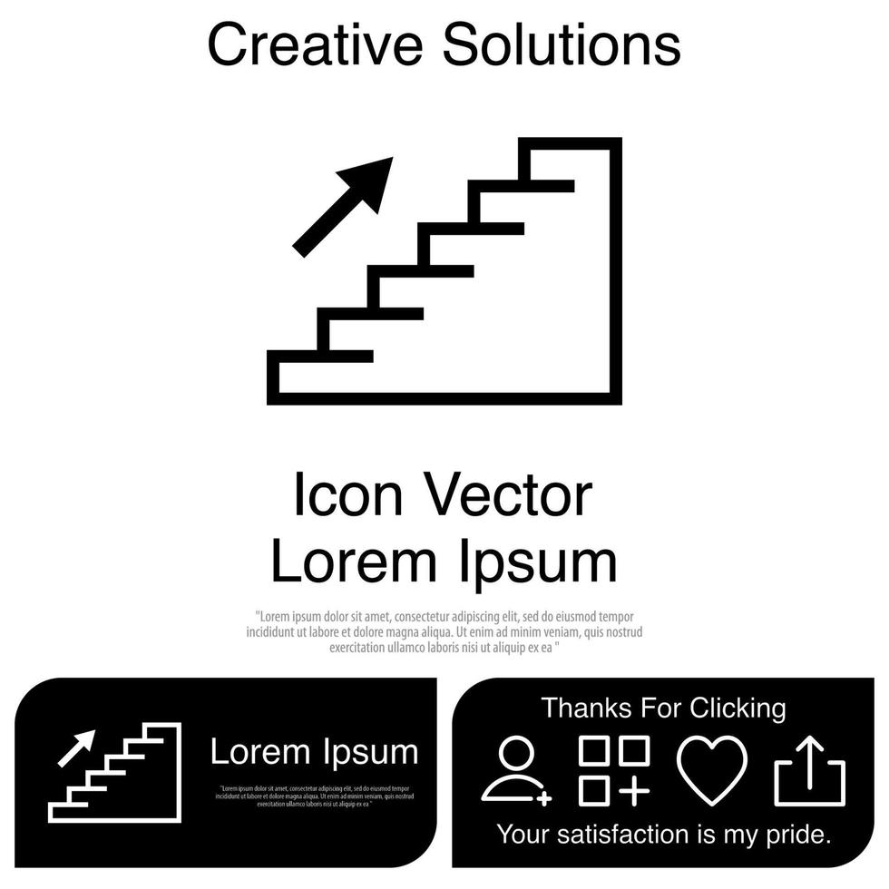 Stairs Up Icon Vector EPS 10
