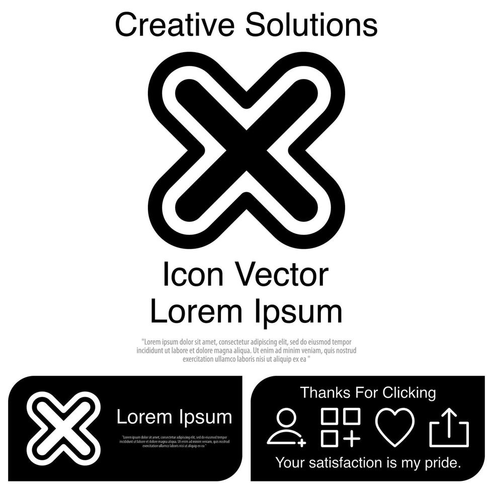 x botón icono vector eps 10