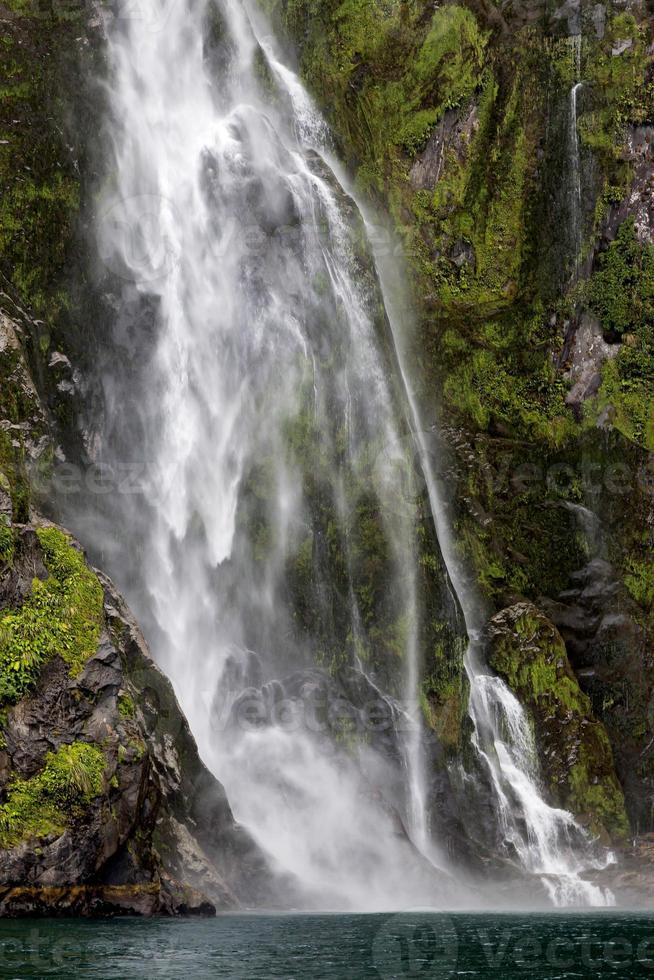 Waterfall at Milford Sound photo