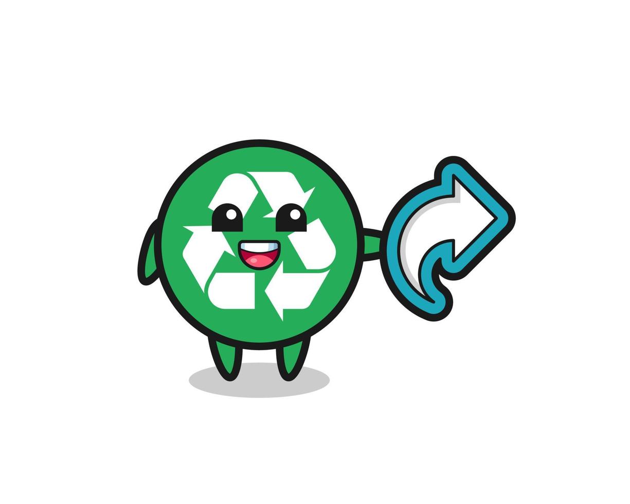 cute recycling hold social media share symbol vector