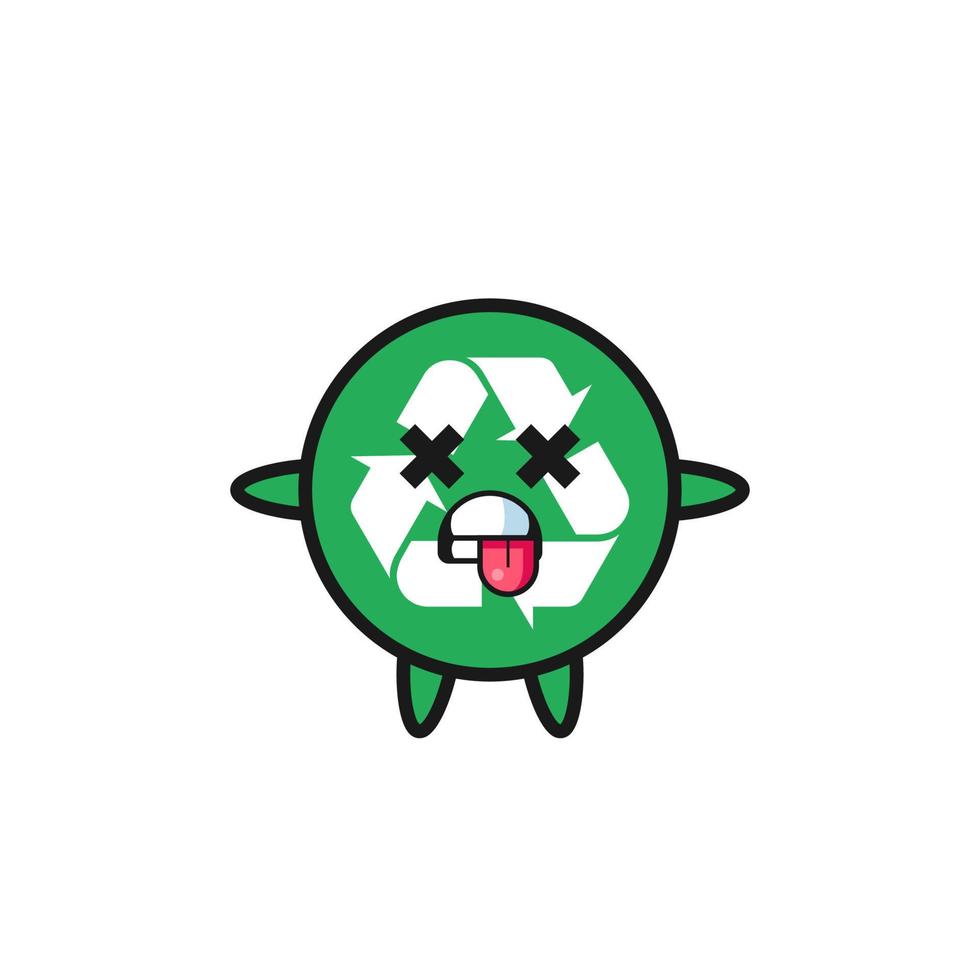 character of the cute recycling with dead pose vector