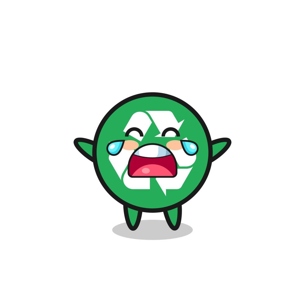 the illustration of crying recycling cute baby vector