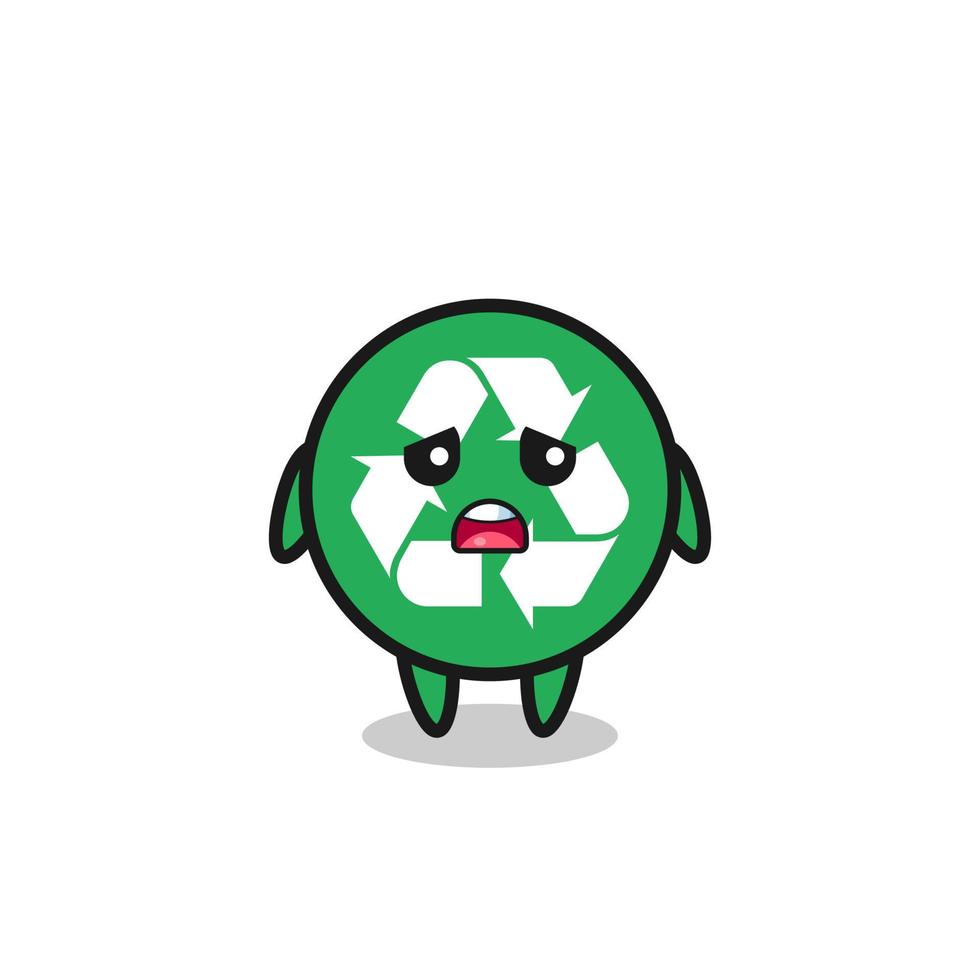 disappointed expression of the recycling cartoon vector