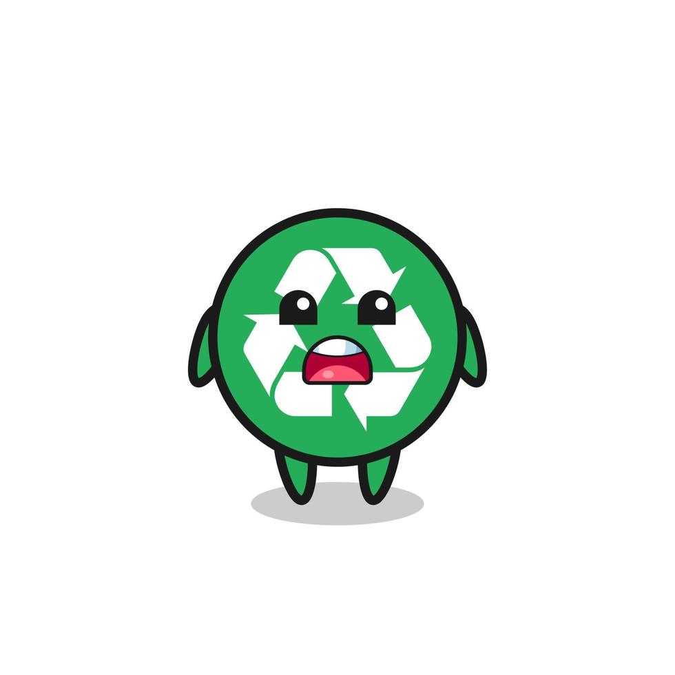 recycling illustration with apologizing expression, saying I am sorry vector