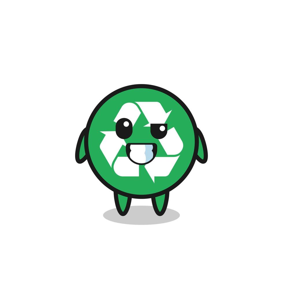 cute recycling mascot with an optimistic face vector