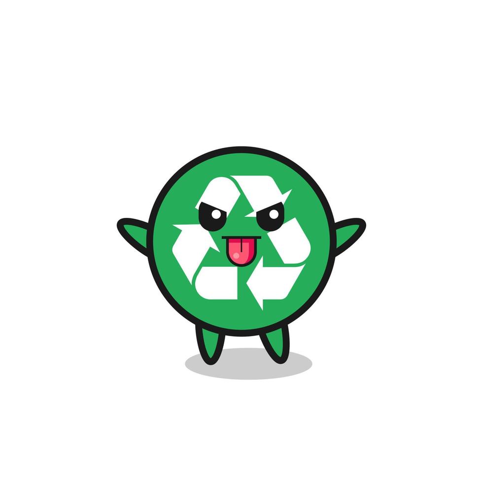 naughty recycling character in mocking pose vector