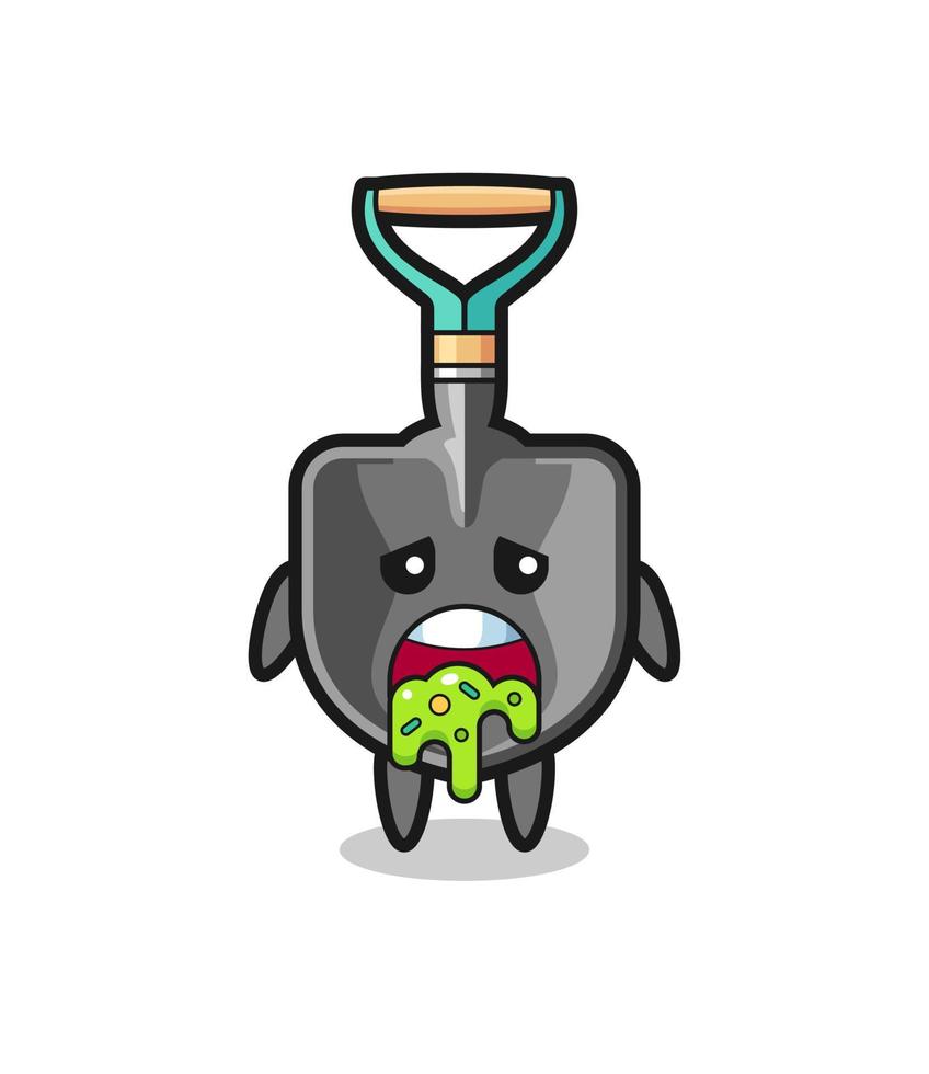 the cute shovel character with puke vector