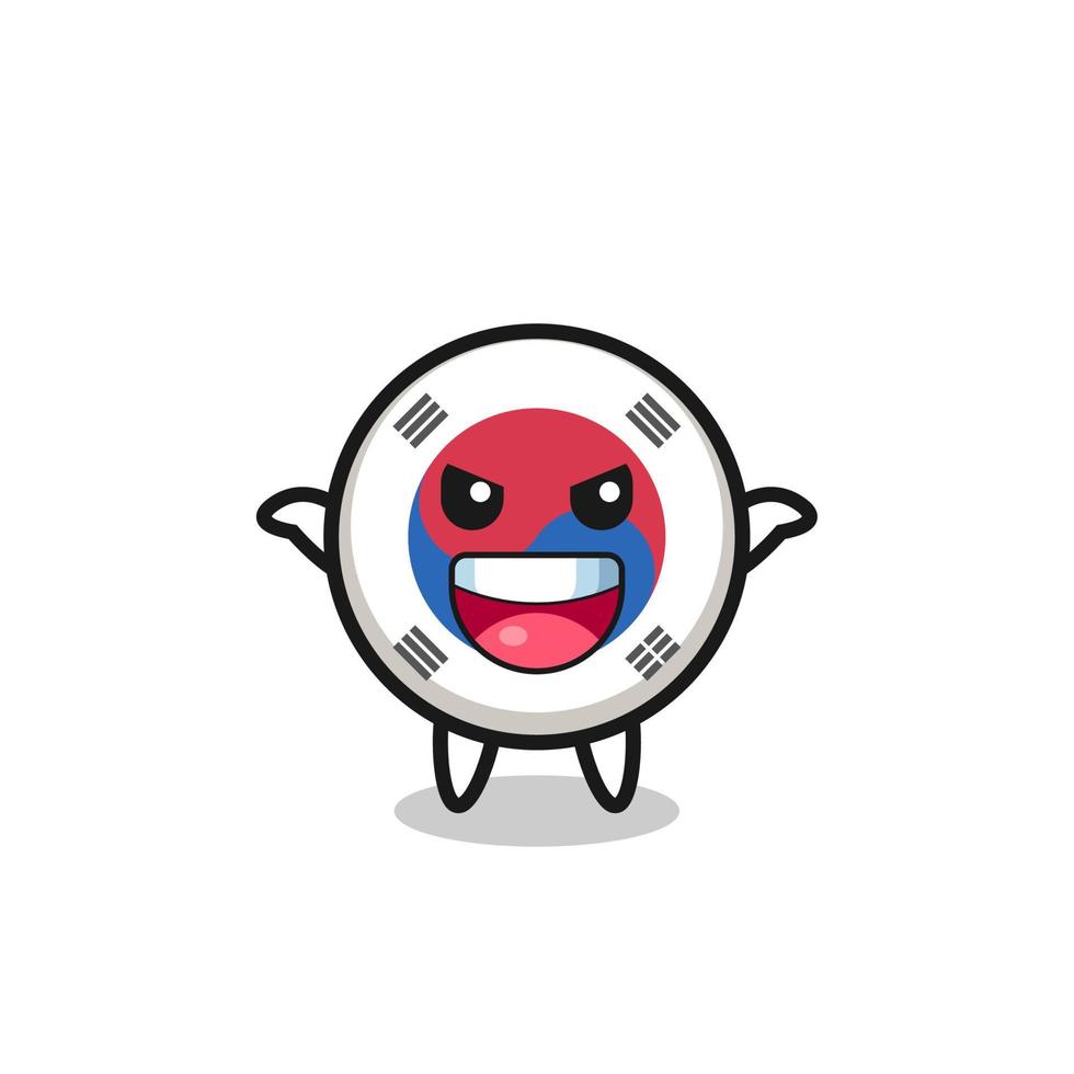 the illustration of cute south korea flag doing scare gesture vector