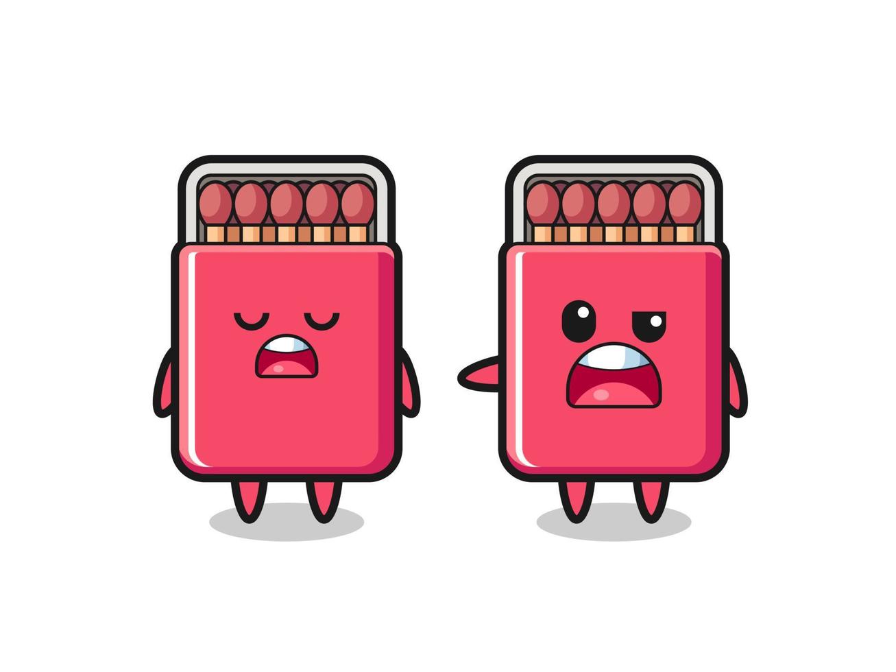 illustration of the argue between two cute matches box characters vector
